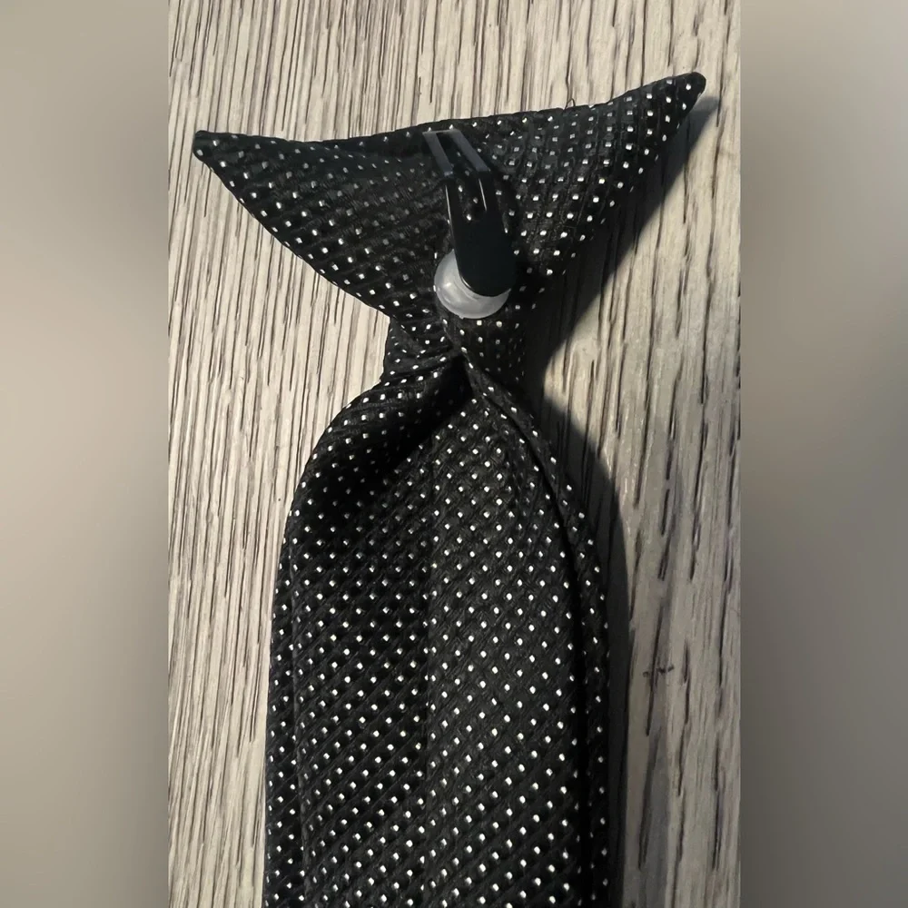 Boys Classic Black Microdot Tie